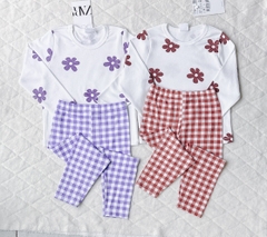 CB039- Combo 2 bộ thun CÚC TÍM ĐỎ trẻ em VNXK