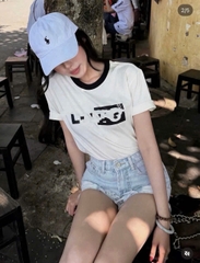 A580-Áo thun trắng chữ đen hàng hịn tem gáy xuất