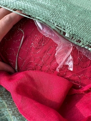 TRUNG THU-SETKID054-Set áo yếm đỏ bé gái đính cườm kèm quần trắng,tặng kèm mấn