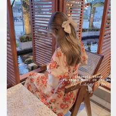 Đầm hoa ly ngực mà cam chất đẹp 2 lớp