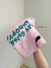 A578-Áo thun suông hồng in Snopy xanh đủ tem