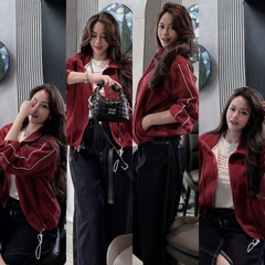 A413-Áo khoác nỉ haida đỏ kéo khoá