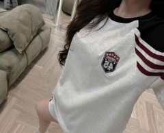 SET916-Bộ thun cộc xám đen phối viền ADD