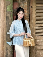 SET441-SET PHÁP PHỤC HOA HỒNG VIỀN 2 LỚP