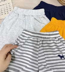 cb426- Combo 4 quần thun thêu cạp chun túi hông tông vàng trắng