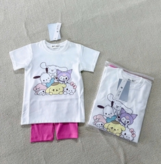 BT461- Bộ áo cotton cute mix kèm legging hồng bé gái