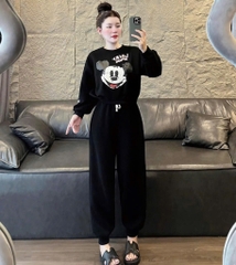 Set340-Bộ nỉ ép MICKEY Hồng dài tay chất