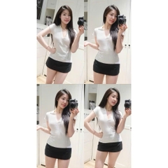 A491-Áo len dệt kim cộc tay 3 màu đỏ đen trắng đủ tem hàng nhà máy mẫu mới 2026