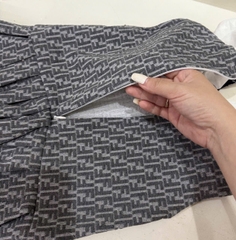 Setkid03- Set áo than mix đầm kẻ zic zắc bé gái hàng thiết kế