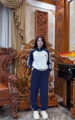 set826- Set Alo thêu nỉ haida  phối ghi-than dài tay