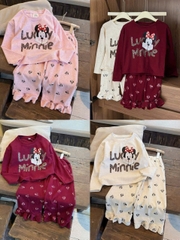 Bt742- bộ len tăm lông thỏ MINNe 3 màu quần suông