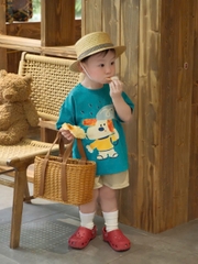 BT899-combo 2 áo thun XANH-TRắng chất cotton loại đẹp
