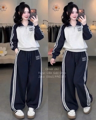 SET1071-SET nỉ haida xám phối xanh than