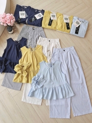 SET637- SET  QUẦN KẺ ÁO BÈO TẶNG KÈM CHUN BUỘC TÓC 🌿