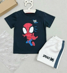 BT320- Bộ cotton nhện đen mix quần cua màu be