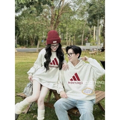 A172- Áo nỉ nữ, áo hoodies nữ có mũ màu be dáng rộng