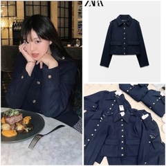 ☘️ A155-ÁO DẠ ZR 2 LỚP CÚC CAO CẤP MÀU XANH THAN💎