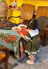 BT470- bộ/đầm trẻ em màu bộ đội chất cotton tặng kèm balo xinh