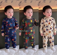 BT1058- Có,bố 3 bộ cotton full NHỆN dài tay Minibebe