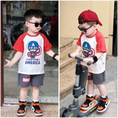 BT487- Bộ CaTAin phối tay trắng hồng mix quần cua