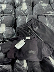 SET481-Set bộ chữ thêu BAD tăm nhung màu ghi đậm quần bom