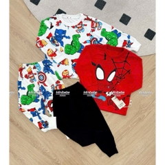 BT1010- Combo 2 bộ dài tay cotton ĐỎ-TRẮNG chuẩn Minibebe