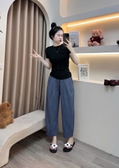 QUAN038-Quần baggy bo ống chấm bi