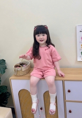 Bt783-Set 3 bộ cộc tay hồng bé gái 9-25kg