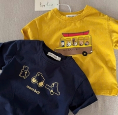 CB400-Combo 4 áo thun cộc tay gấu 4 màu vàng than trắng kẻ