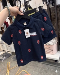 ❤️BT968- Bộ polo nhện than mặt đỏ màu than Minibebe