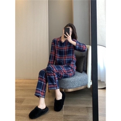 Bộ pijama kẻ túi ngực