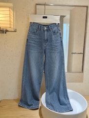 Quan130- Quần jeans suông ống xanh nhạt