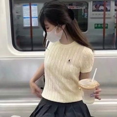 A479- Áo len dệt kim cộc tay cổ tròn thêu gấu hàng nhà máy đủ tem Nội dung 3