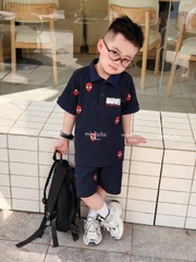 ❤️BT968- Bộ polo nhện than mặt đỏ màu than Minibebe