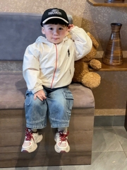 AOKID04-Áo gió trẻ em 2 lớp ló lông có mũ 3 màu