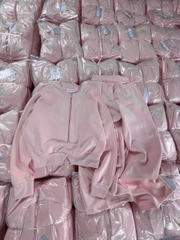 set858- Set nỉ haida có khoá phối quần suông hồng