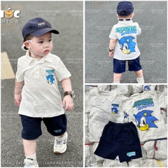 BT140-Bộ SONIC áo cotton xược mix quần chân cua VNXK