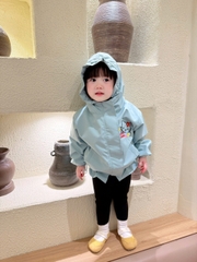 AOKID03-Áo gió 2 lớp lót lưới có mũ KITTY bé gái 4 màu