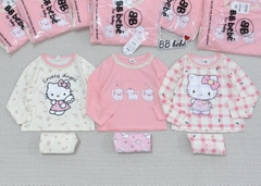 CB373-COmbo 3 bộ thun dài tay bé gái hồng