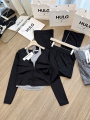 Set1040- Set thun dài 3 món áo day, áo cadigan kèm quần suông