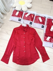 ☘️  A167-ÁO SƠ MI LỤA ĐỎ CỔ DÀI 🌺