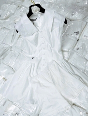 Dam155- Đầm xoè thêu ong ly eo tặng kèm quần váy