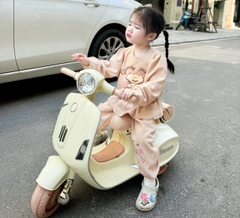 BN096- Bộ nỉ da cá PUPPAY dáng peplum trẻ em VNXK