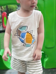 Cb355-combo 2 bộ balo chất xược trắng xanh mint bé trai