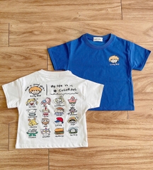 CB345- Combo 2 áo cotton LUCKY BOY xanh trắng cộc tay