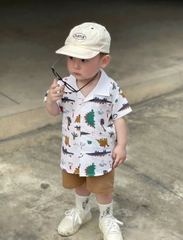 BT460- bộ áo sơ trang mi khủng long quần kaki màu be