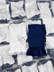 Set628- Set áo thun bi trắng kèm quần đũi than tặng kèm chun tóc