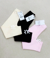 CB164-Combo 3 quần legging bé gái đính nơ vải cottton co dãn