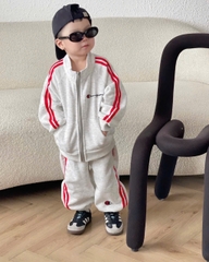 Bt761- Bọ Cham thêu viền sọc 3 màu chất nỉ haida khoá trước