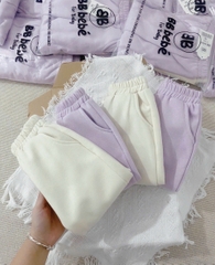CB191 (9-26kg)-Set 2 quần nỉ bông thu đông tím bé gái